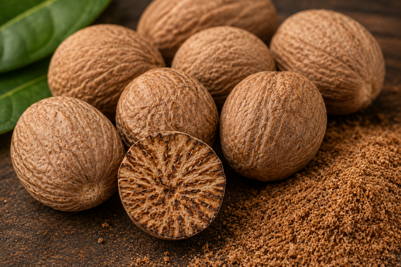 Whole nutmeg kernels