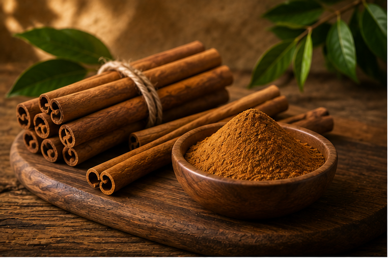 Bundled Ceylon cinnamon quills